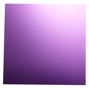 Sheet, anodized aluminum, purple, 5-3/4 x 5-3/4 inch square, 20 gauge. Sold individually.