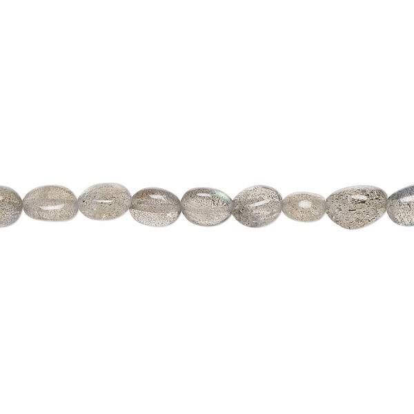 Labradorite 1pkg1, hand-cut pebble bead natural B+ grade, 8 inch small image number 0