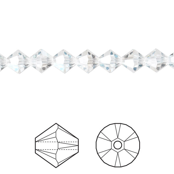 Bead 24pk crystal moonlight, Crystal Passions® 6mm bicone 5328 image number 0