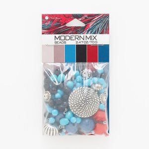 Bead, glass and silver-finished acrylic, opaque multicolored, 2-33mm mixed shapes. Sold per 70-gram pkg, approximately 690-840 beads.