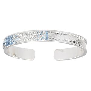 Bracelet, cuff, silver-plated brass, 9mm wide with 6.5mm channel, 7 to 7-1/2 inches. Sold individually.