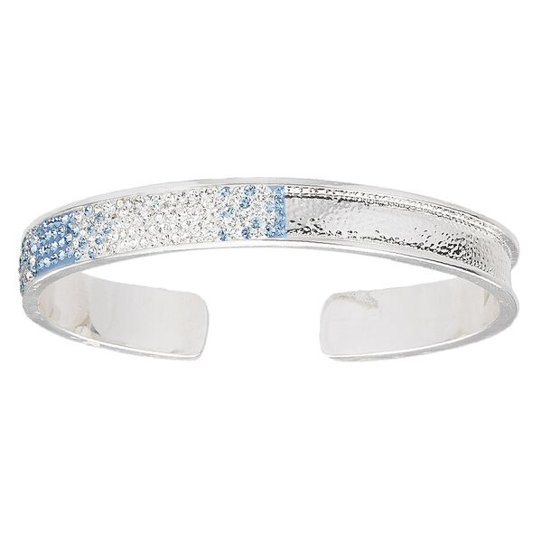 Bracelet, cuff, silver-plated brass, 9mm wide with 6.5mm channel, 7 to 7-1/2 inches. Sold individually. image number 0
