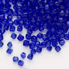 Bead, glass 1pkg1, translucent cobalt blue, 4mm bicone, 4 ounces. image number 0