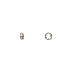 Bead, Hill Tribes, antiqued sterling silver, 4x2mm rondelle. Sold per pkg of 12.