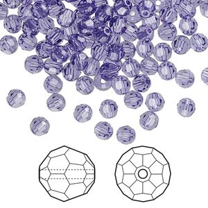 Bead 720pk tanzanite, Swarovski® 4mm round 5000