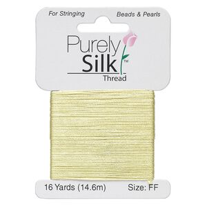 Thread, Purely Silk™, light green, size FF. Sold per 16-yard card.