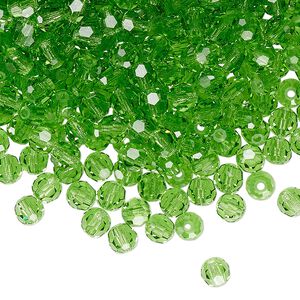 Bead 720pk peridot, Preciosa Czech crystal 4mm round