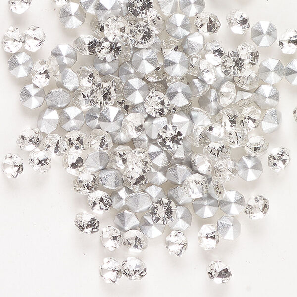Chaton 144pk crystal foil back, vintage Preciosa Czech crystal rhinestone 3.6-3.7mm round SS15 image number 0