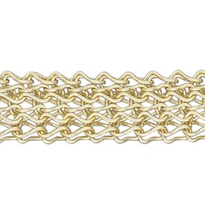 Wire, enamel and copper, gold, 4mm flat knit. Sold per 25-foot spool.