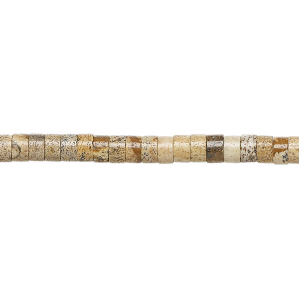 Bead, picture jasper, (natural), 4x1.5mm-4x2.5mm heishi, B grade, Mohs hardness 6-1/2 to 7. Sold per 16-inch strand. image number 0