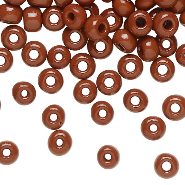 Seed bead glass 1pk #2 round, 50 gram opaque brown image number 0