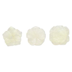 Focal mix, glass, translucent neon yellow, 35x30mm-35x35mm top-drilled carved speckled flower. Sold per pkg of 3.