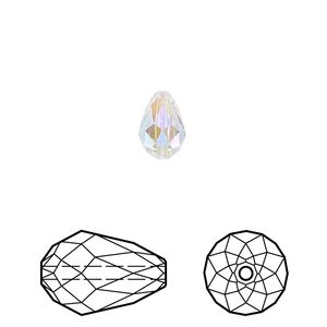 Bead 144pk crystal shimmer 2X, Swarovski® 9x6mm teardrop 5500