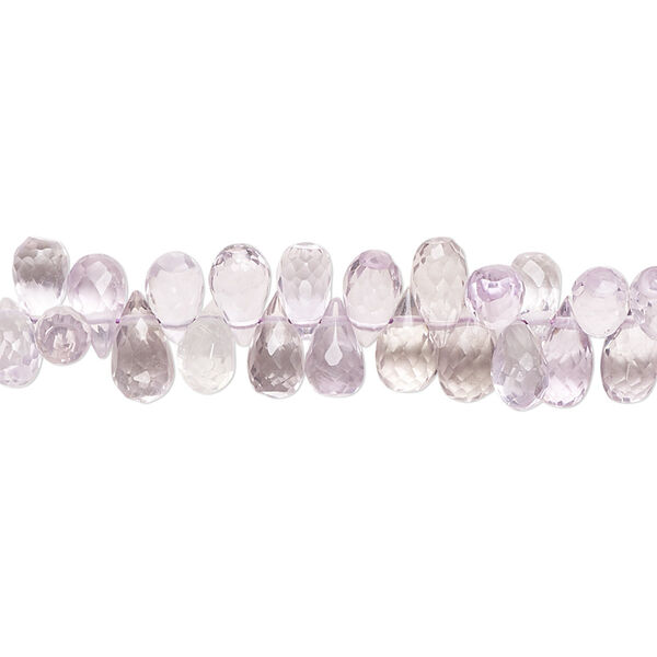 Lavender amethyst 1pkg1, hand-cut top-drilled faceted teardrop bead natural 9 inch 6x3mm-8x4mm image number 0