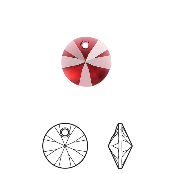 Drop 12pk scarlet, Crystal Passions® 12mm pendant mini disk 6428 image number 0