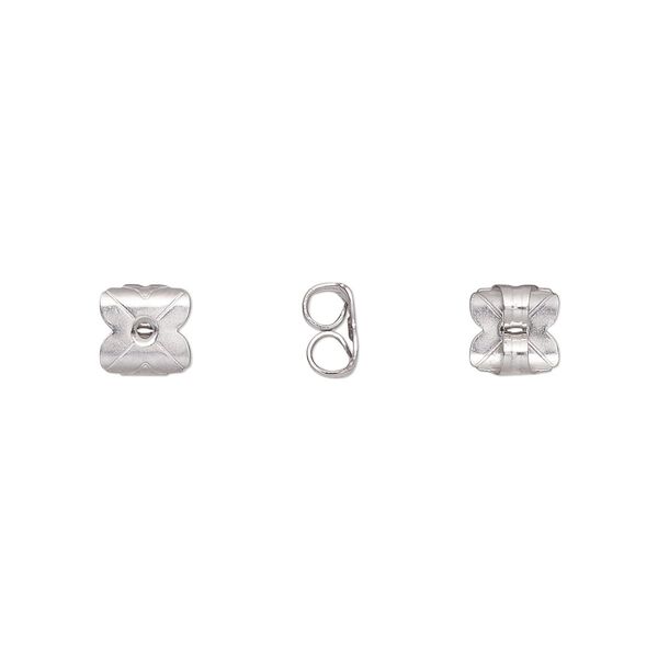 Earnut 1pkg100, 6x6mm clover, stainless steel 50 pair image number 0