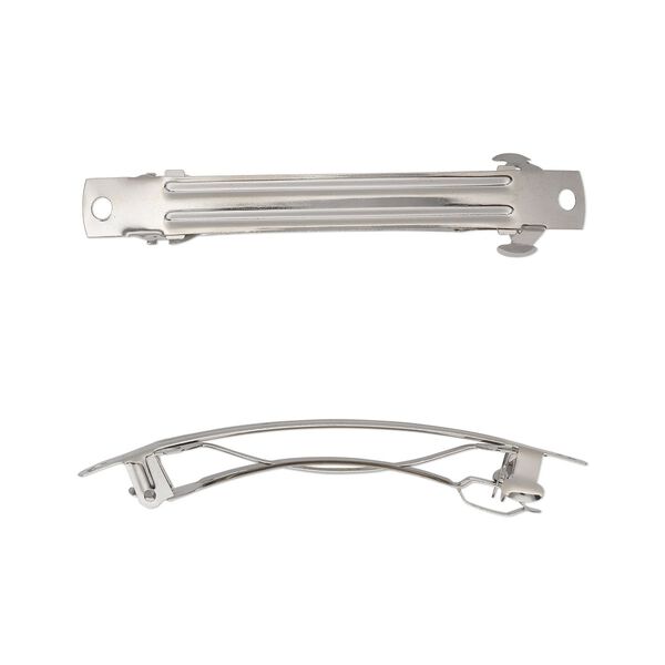 Barrette, nickel-plated steel, 3 x 1/3 inches with 2 holes. Sold per pkg of 100. image number 0