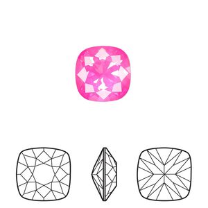 Fancy stone 1pk crystal electric pink ignite LacquerPRO, Crystal Passions® 12mm cushion 4470