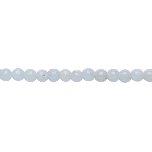 Bead, angelite (waxed), 4mm round, B grade, Mohs hardness 3 to 3-1/2. Sold per 15-1/2" to 16" strand. image number 0