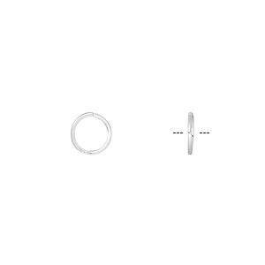 Jump ring, sterling silver, 7mm round square wire, 5.6mm inside diameter, 22 gauge. Sold per pkg of 50.
