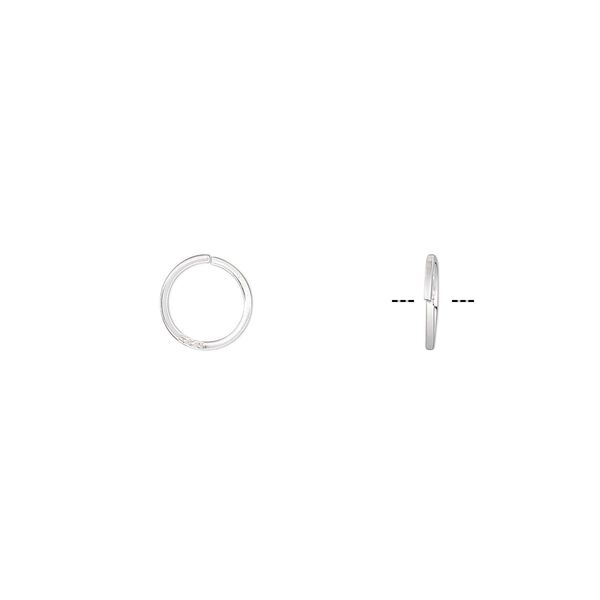 Jump ring, sterling silver, 7mm round square wire, 5.6mm inside diameter, 22 gauge. Sold per pkg of 50. image number 0