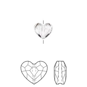 Bead 144pk crystal, Swarovski® 8mm love 5741