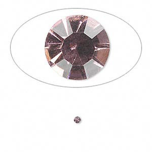 Chaton, glass rhinestone, light amethyst purple, foil back, 1.9-2.0mm faceted round, PP13. Sold per pkg of 72. image number 0