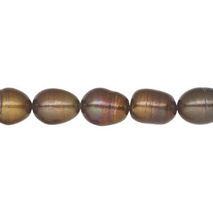 Pearl 1pkg1 freshwater, rice sepia, 15 inch 7-8mm cultured