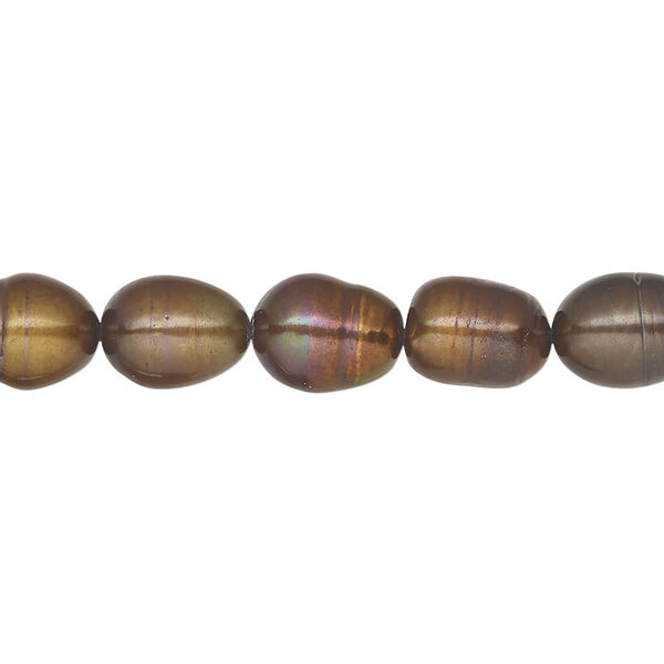 Pearl 1pkg1 freshwater, rice sepia, 15 inch 7-8mm cultured image number 0