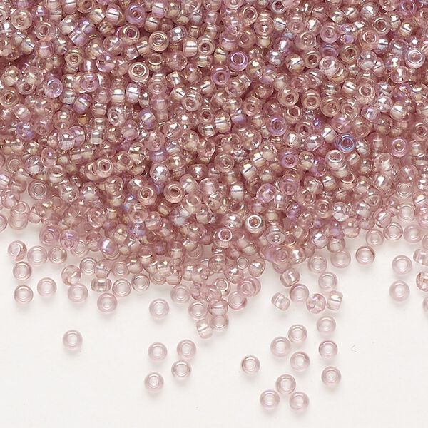Seed bead, Preciosa Ornela Czech glass, pkg/50g, #11 rocaille, translucent solgel dyed rainbow pearl, (41113). image number 0