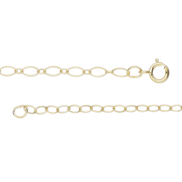 Chain, 14Kt gold-filled, 2.5mm long and short oval, 18 inches with 2-inch extender chain and springring clasp. Sold individually. image number 0