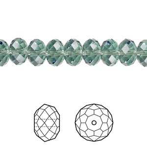 Bead 144pk erinite, Crystal Passions® 8x6mm rondelle 5040