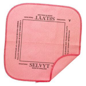 Polishing cloth, Selvyt®, cotton, pkg/1, pink and black, 10-inch square.