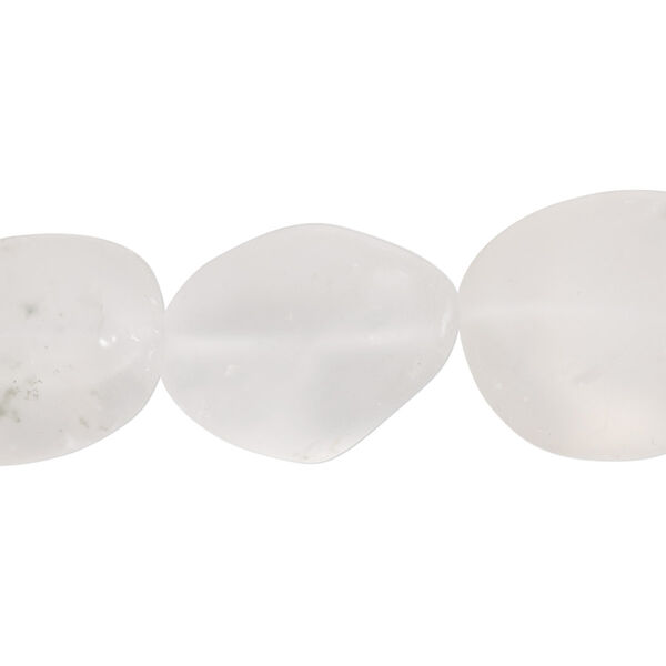 Bead, quartz crystal (natural), medium hand-cut tumbled nugget with 0.5-1.5mm hole, Mohs hardness 7. Sold per 15" to 16" strand. image number 0