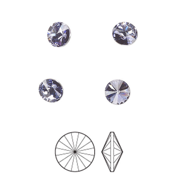 Chaton 288pk tanzanite foil back, Preciosa MAXIMA Czech crystal rhinestone 6.14-6.32mm rivoli SS29 image number 0