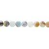 Flower amazonite 1pkg1, puffed flat round bead natural, 15 inch 22mm image number 1