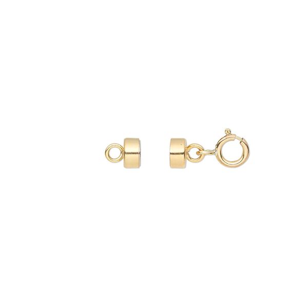 Clasp, magnetic converter, 14Kt gold-filled, 13x5mm with 4.5x4.5mm barrel and 5mm springring. Sold individually. image number 0