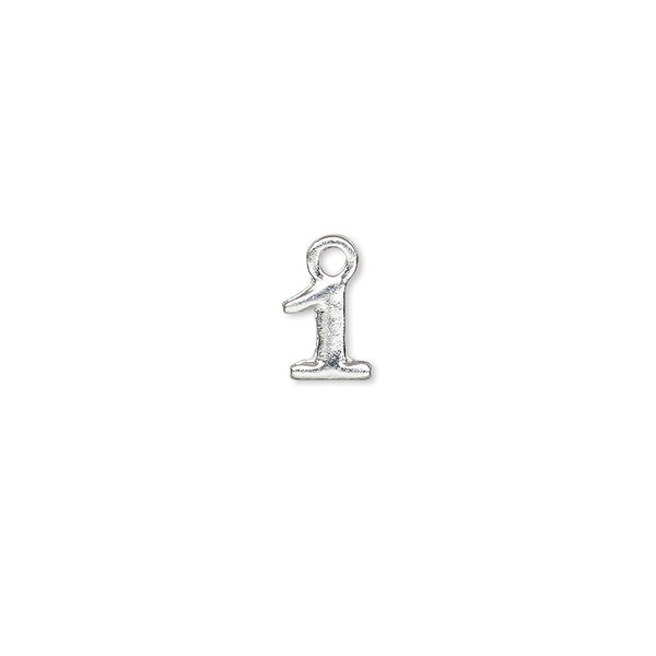 Charm, silver-finished "pewter" (zinc-based alloy), 7.5x7mm number 1. Sold per pkg of 2. image number 0