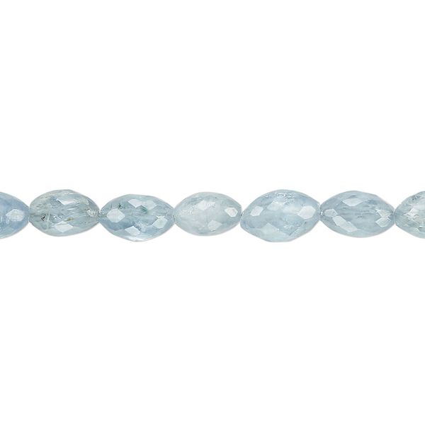 Kyanite 1pkg1, hand-cut faceted oval bead natural, 8 inch 7x5mm image number 0
