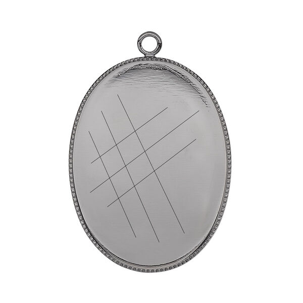 Focal, gunmetal-plated brass, 31x23mm oval with beaded edge and 30x22mm oval bezel setting. Sold per pkg of 2. image number 0