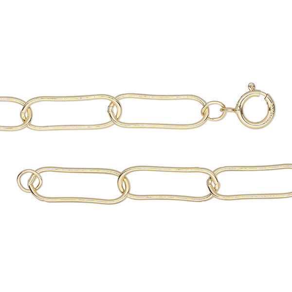Chain, 14Kt gold-filled, 5.5mm paperclip, 18-inches with springing clasp. Sold individually. image number 0