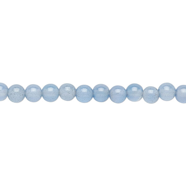 Bead, blue agate (dyed), 4mm round, B grade, Mohs hardness 6-1/2 to 7. Sold per 15-1/2" to 16" strand. image number 0