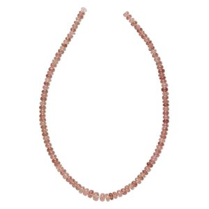 Strawberry quartz 1pkg1, hand-cut rondelle bead natural 15.5-16 inch graduated 5x3mm-8x5mm