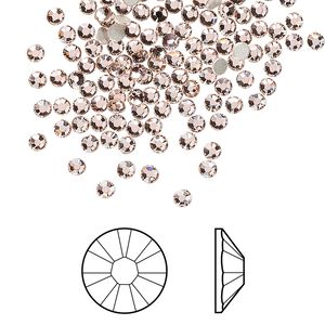 Flat back 1440pk vintage rose foil back, Swarovski® 2.1-2.3mm rose round SS7 2058