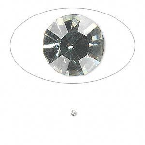 Chaton, glass rhinestone, black diamond, foil back, 1.5-1.6mm faceted round, PP9. Sold per pkg of 72.
