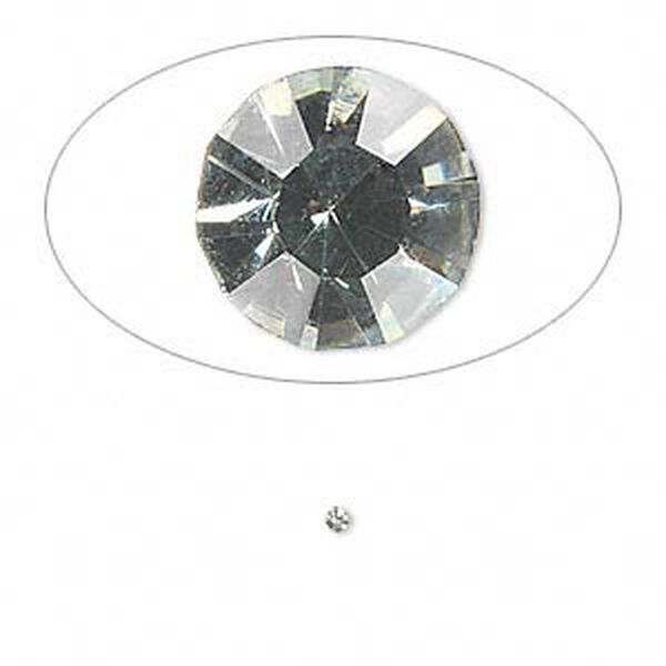 Chaton, glass rhinestone, black diamond, foil back, 1.5-1.6mm faceted round, PP9. Sold per pkg of 72. image number 0
