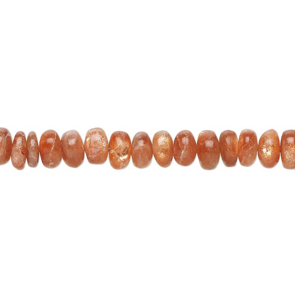 Sunstone 1pkg1, hand-cut rondelle bead natural 8 inch 5x2mm-6x4mm image number 0