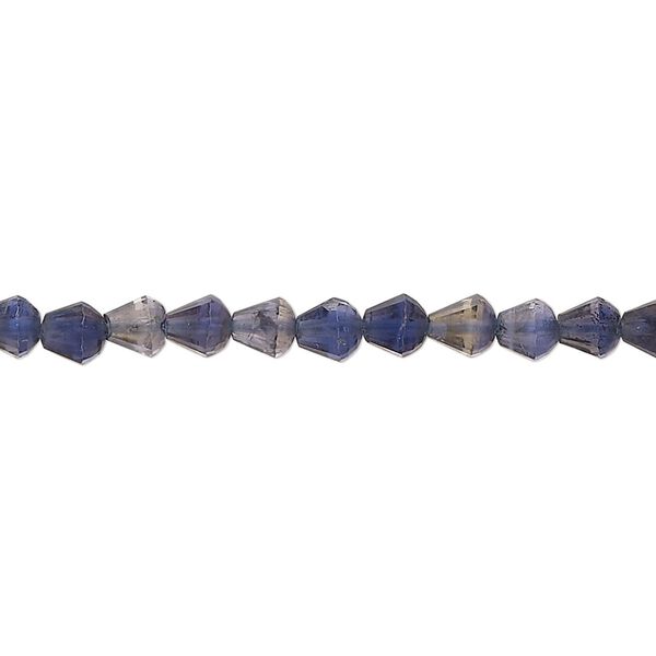 Iolite 1pkg1, hand-cut faceted teardrop bead natural 15 inch 4x3mm-5x5mm image number 0