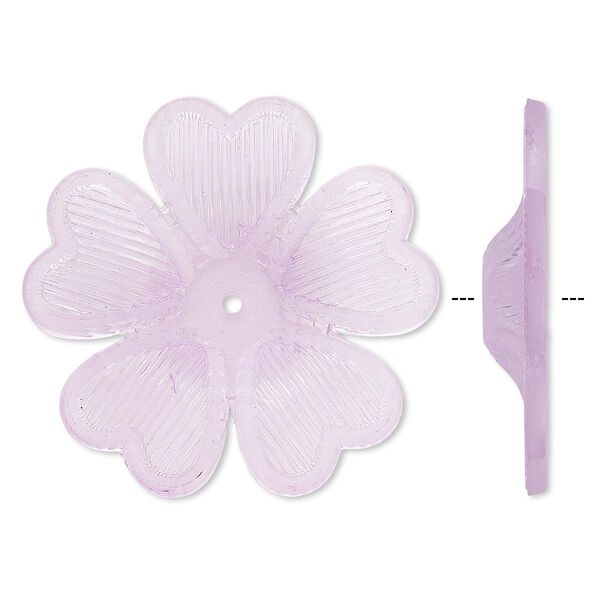 Component, acrylic, frosted light purple, 42mm flower. Sold per pkg of 25. image number 0