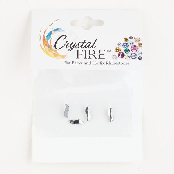 Flat back 1pkg4 crystal clear foil back, Crystal Fire® rhinestone 8x2.5mm hotfix wave 2788 image number 0